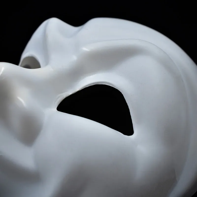 Custom PP Full Face White Mask Halloween Masquerade Mask For Adults Carnival Party Decoration