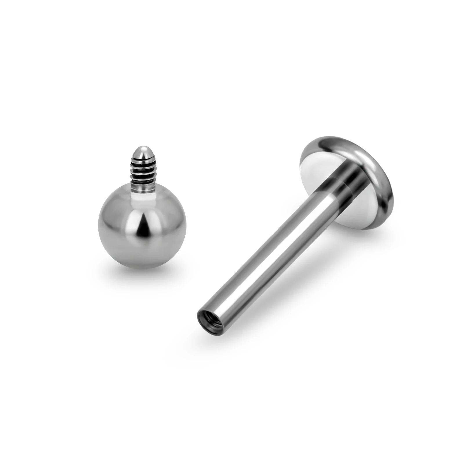 Wholesale G23 ASTM F136 Titanium Zircon Nose Stud Labret Internal Thread Push in Lip Ring Ear Tragus Lobe Body Piercing Jewelry