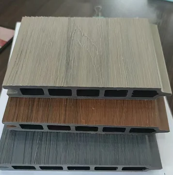 Luxury Water-Proof WPC Composite Outdoor Garden Fence Fashionable Wood Facade Aluminium Post Villas Co-Extrusion Wall Boards