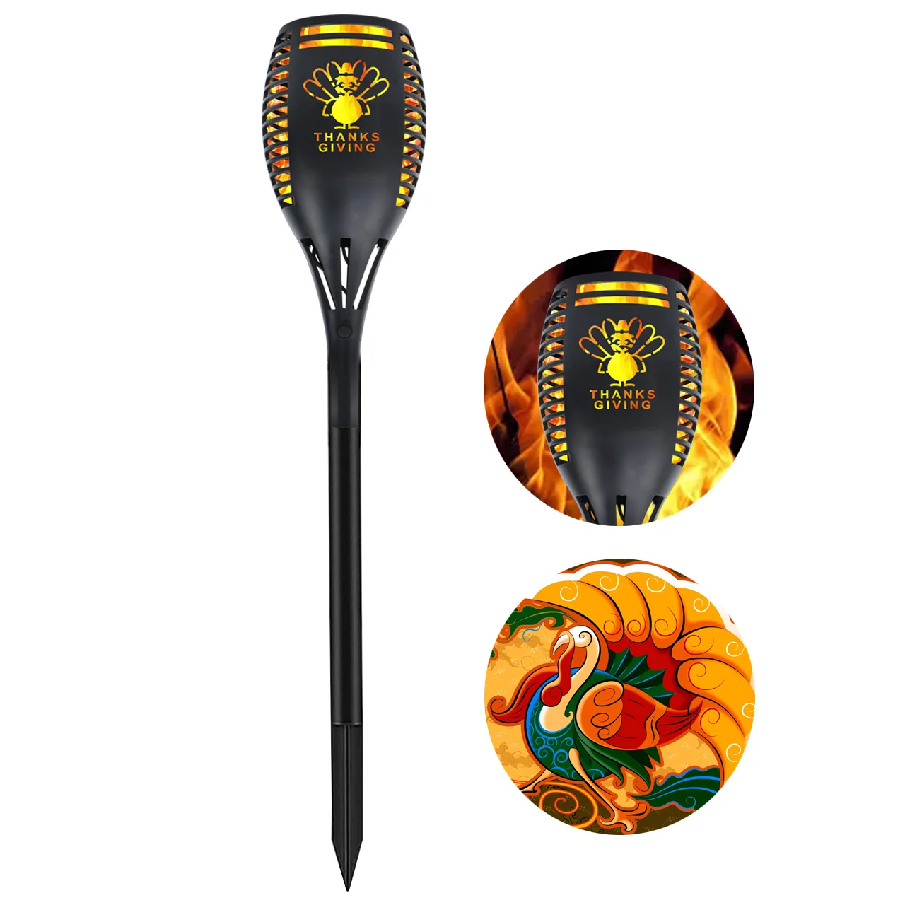 Upgraded Flickering Flames Torch Solar Path Light Dancing Flame Lighting 96 Led Dusk to Dawn Flickering Tiki Torches Outdoor