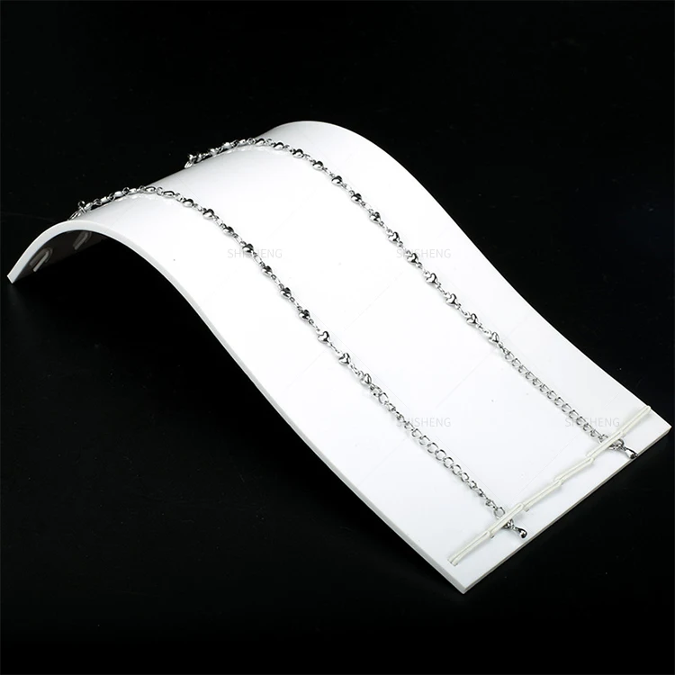 SHI SHENG Hot Sale Custom Durable White Acrylic Necklace Jewelry Display Holder for Jewelry Exhibitor Show