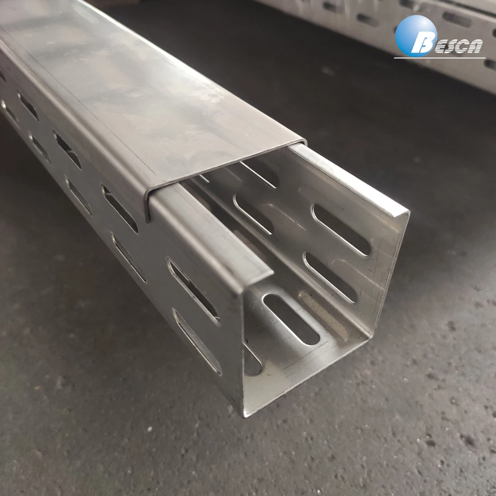 HDG Hot Dip Galvanized Perforated Type Cable Tray With Cover Sizes