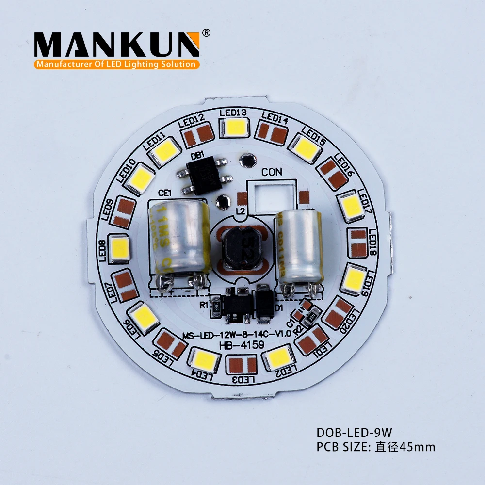 9w LED DOB AC module for plastic bulb led pcb assembly connect 220v directly high voltage dob led module