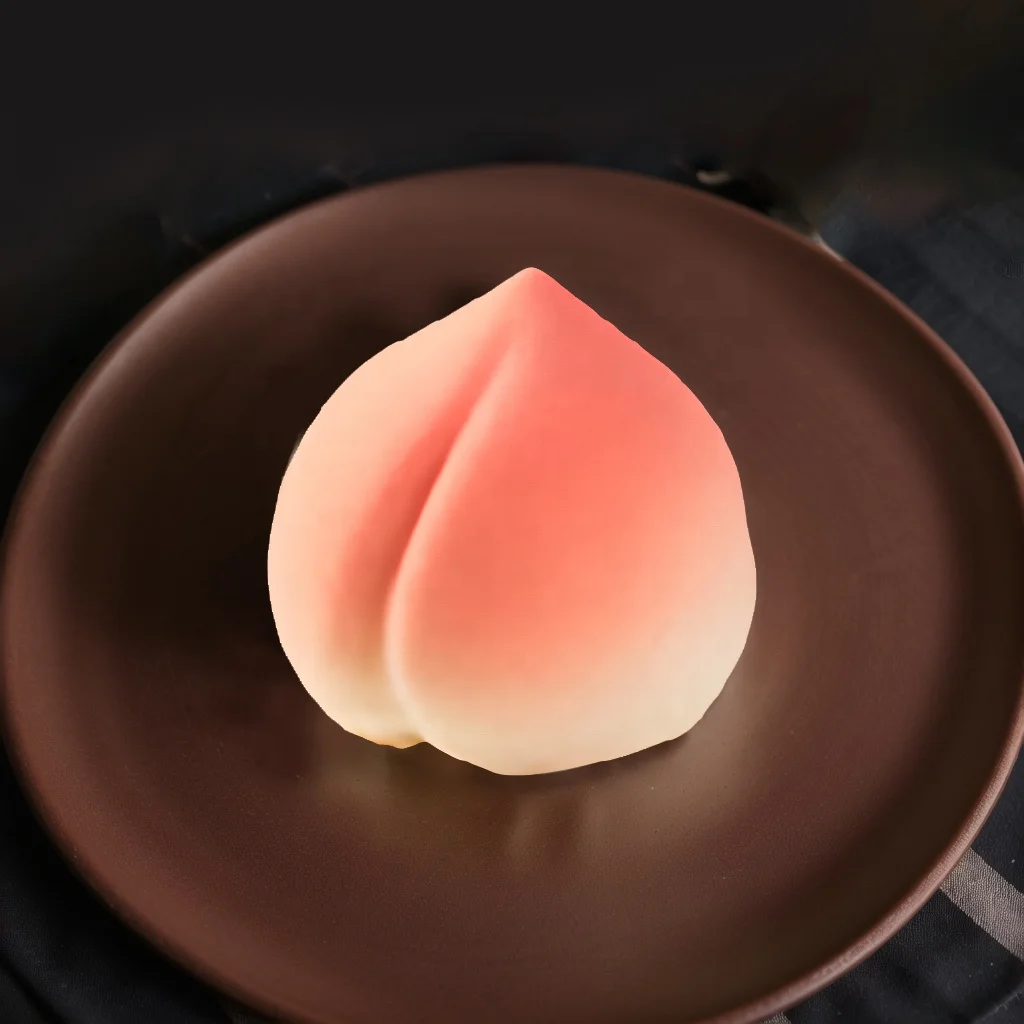 Cartoon Frozen Cheese Peach Mousse Cake with Coffee Flavor Packaged in a Box