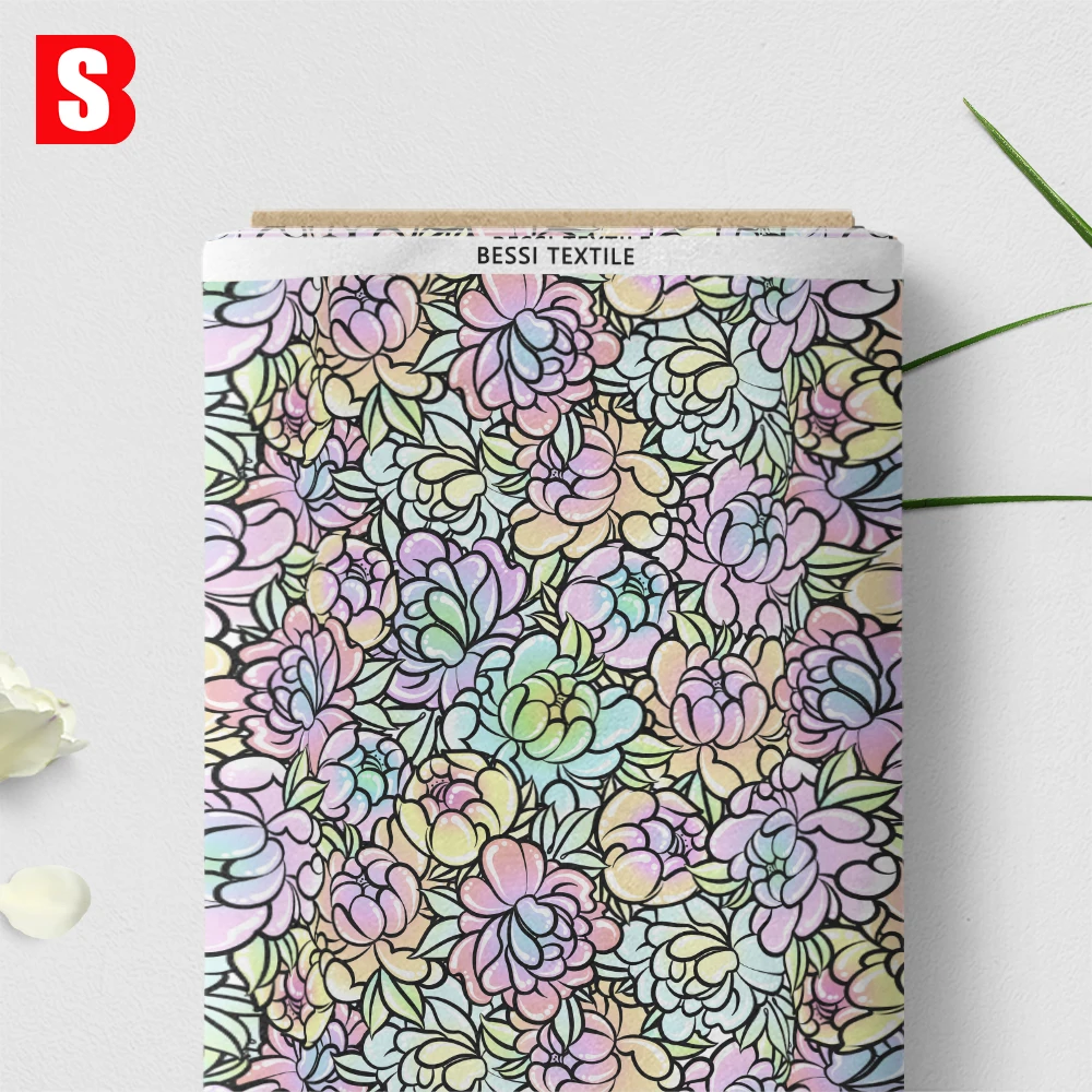 OEM & ODM дизайнерская ткань с цветочным принтом 250 г/м2 супертяжелый водонепроницаемый хлопковый холст для рюкзаков и обуви тканая техника