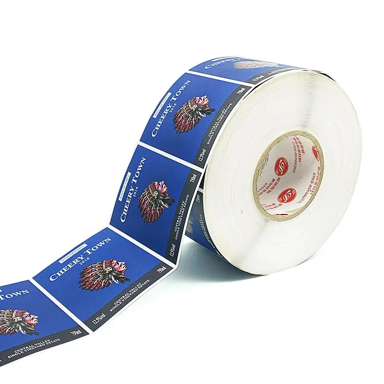 Custom high-end waterproof self-adhesive red wine whiskey sticker label