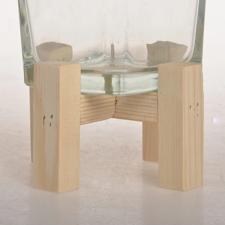 Custom Glass Votive Transparent Square Straight Side Glass Candle Holder For Home Wedding Decoration