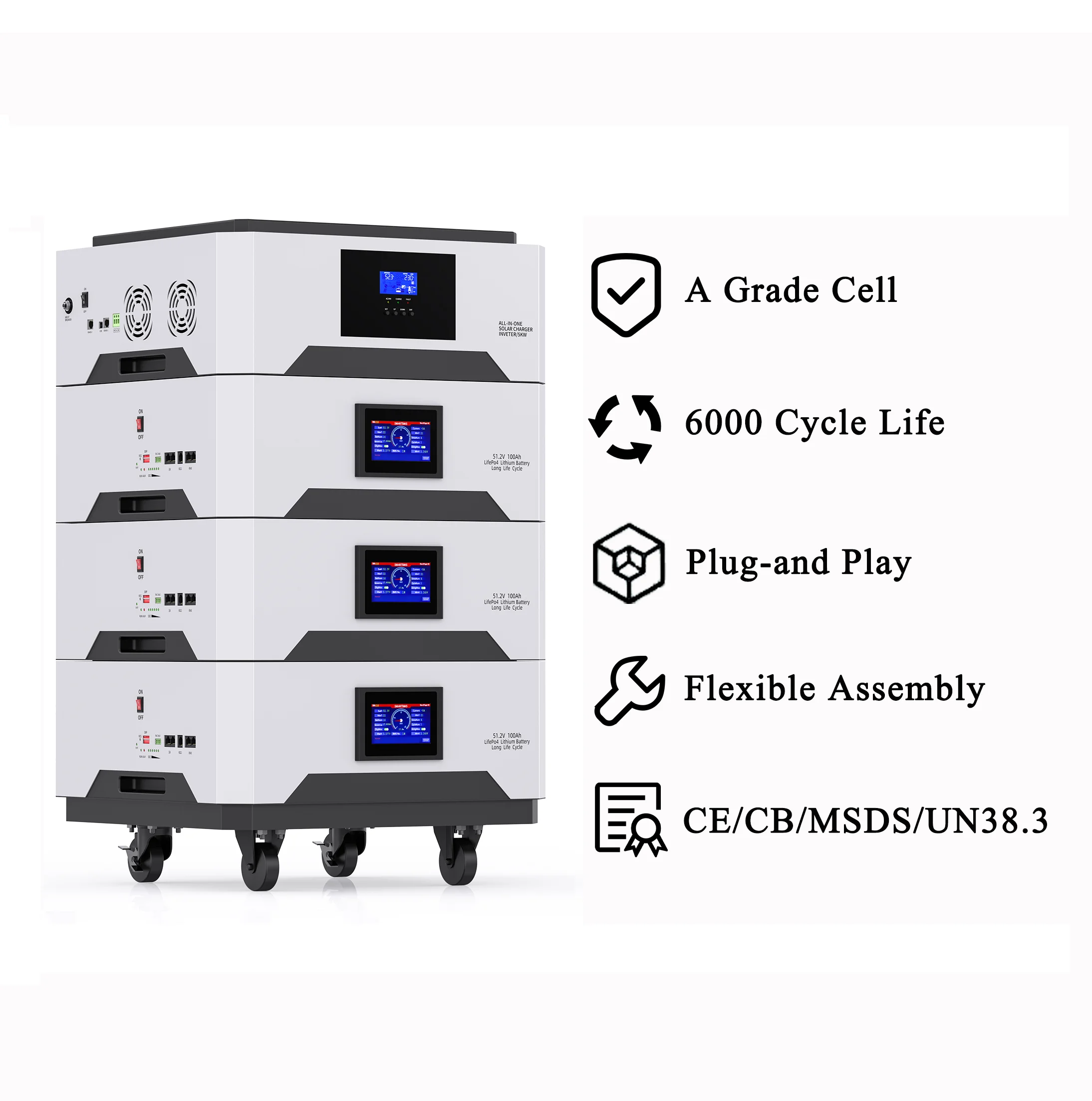 Аккумулятор Avepower 48 В 10 кВтч 20 30 40 50 все в одном 51 2 Штабелируемый LiFePO4