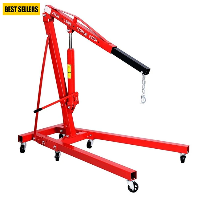Vehicle Tools 2t Folding Hydraulic Jack Long Single Arm Handle Fixed Hydraulic Jack Engine Crane