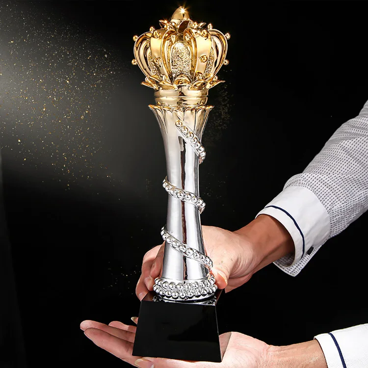 New arrival 2022 Creative crystal resin trophy customized excellent staff team competition champion Crown Award