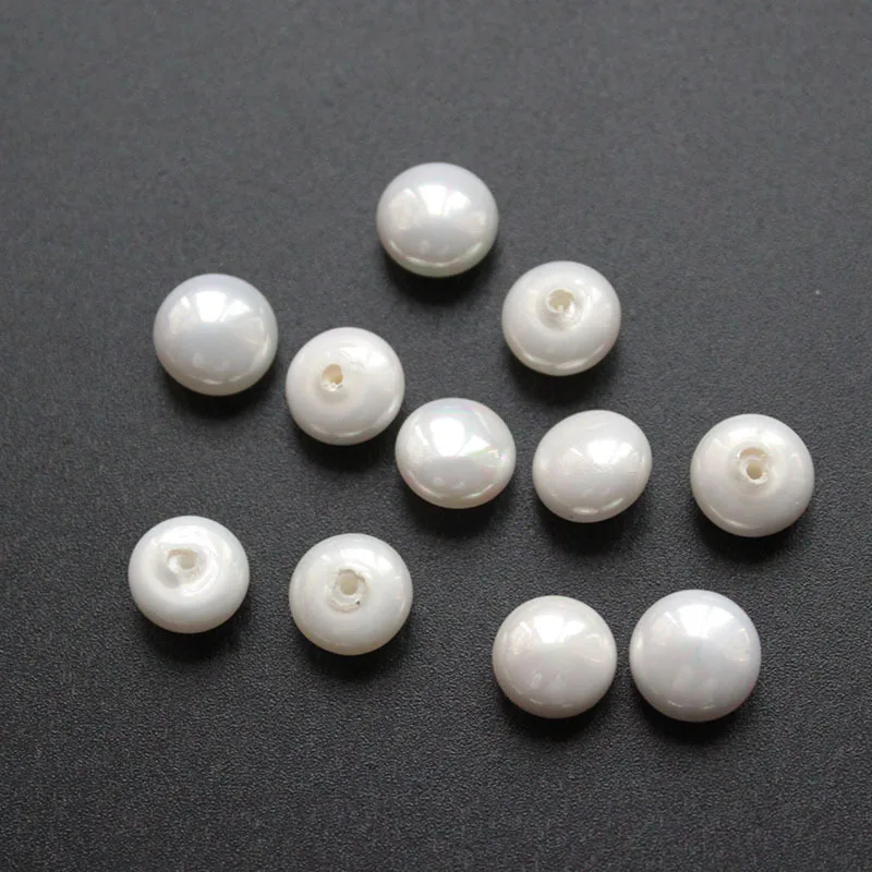 High Quality Half-hole Oval Shape Shell Pearl Beads for Earring Diy , Wholesale Shell Pearl Beads for Jewelry Making