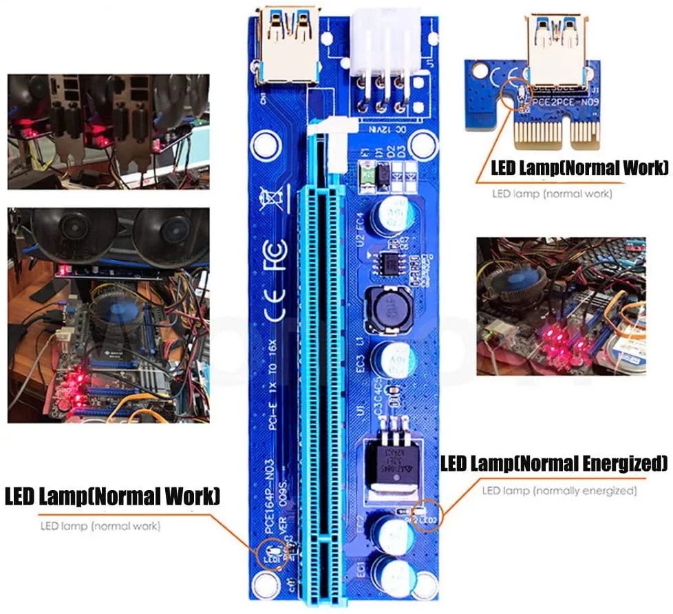  Pcie VER009S PCI-E 1X до 16X райзер ver 009s карта расширения экспресс-адаптер USB 3 0 кабель питания gpu