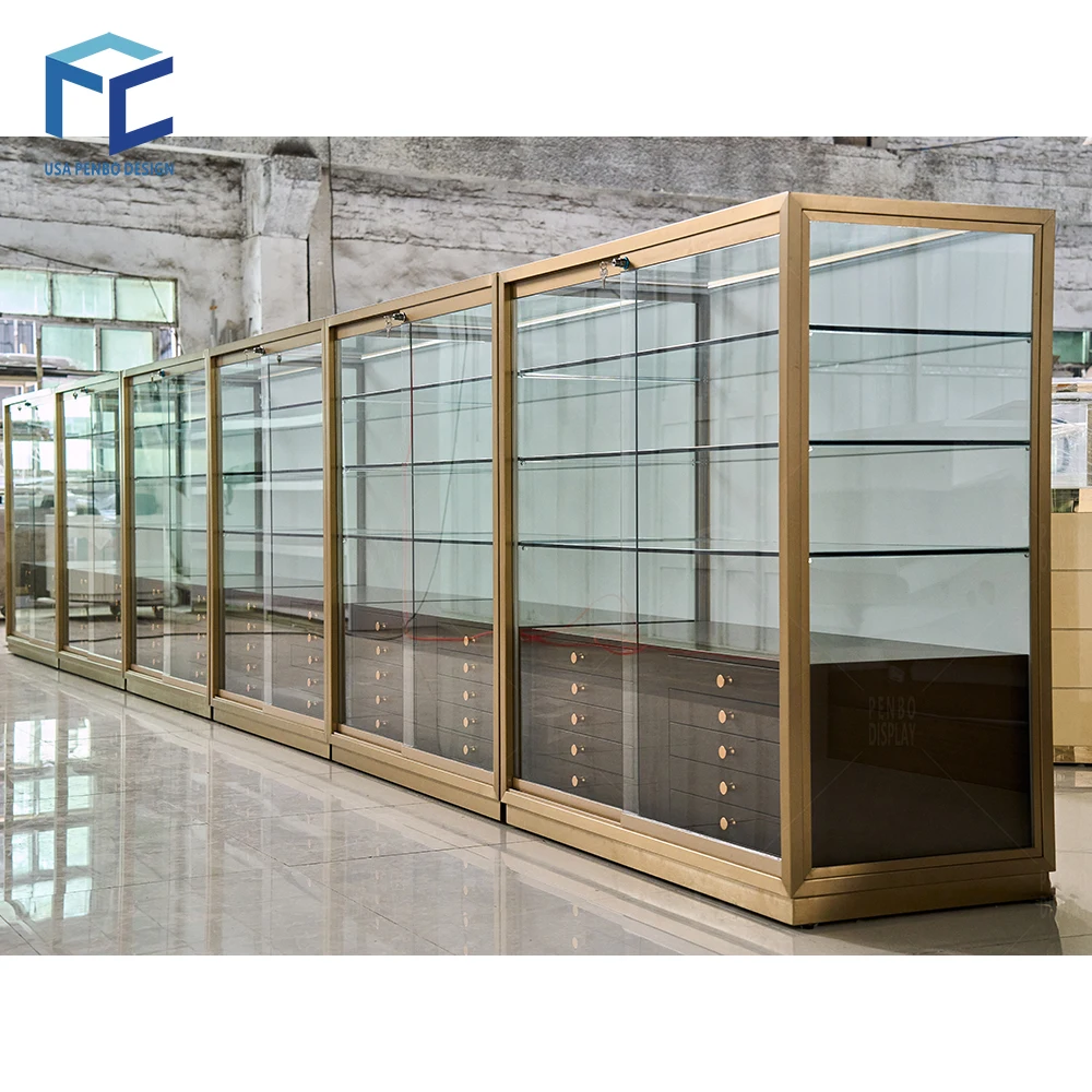 Safe Anti-Theft Lockable Sunglass Storage Cabinet Glass Eyewear Display Case Sunglasses Display Stand Showcase Cabinet With Led