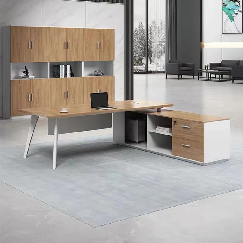 Luxurious Simple L-Shaped Executive Manager Desk Office Furniture Direct Sale