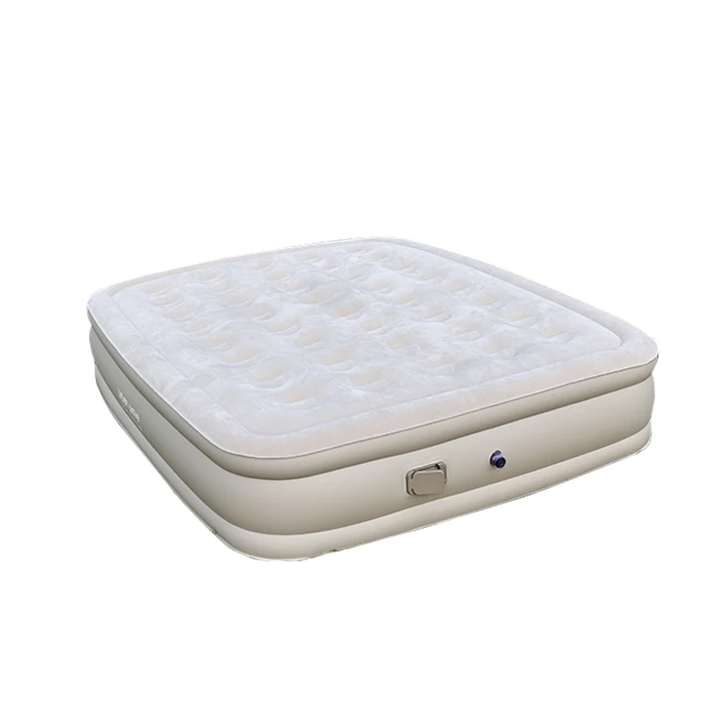 Inflatable Bedroom Air Bed Mattress With Flocking Cover Large Air Bed With Build-In Pump