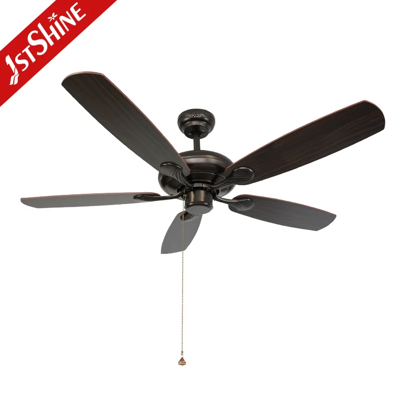 1stshine ceiling fan factory five MDF blades high quality classic ceiling fans with pull chain