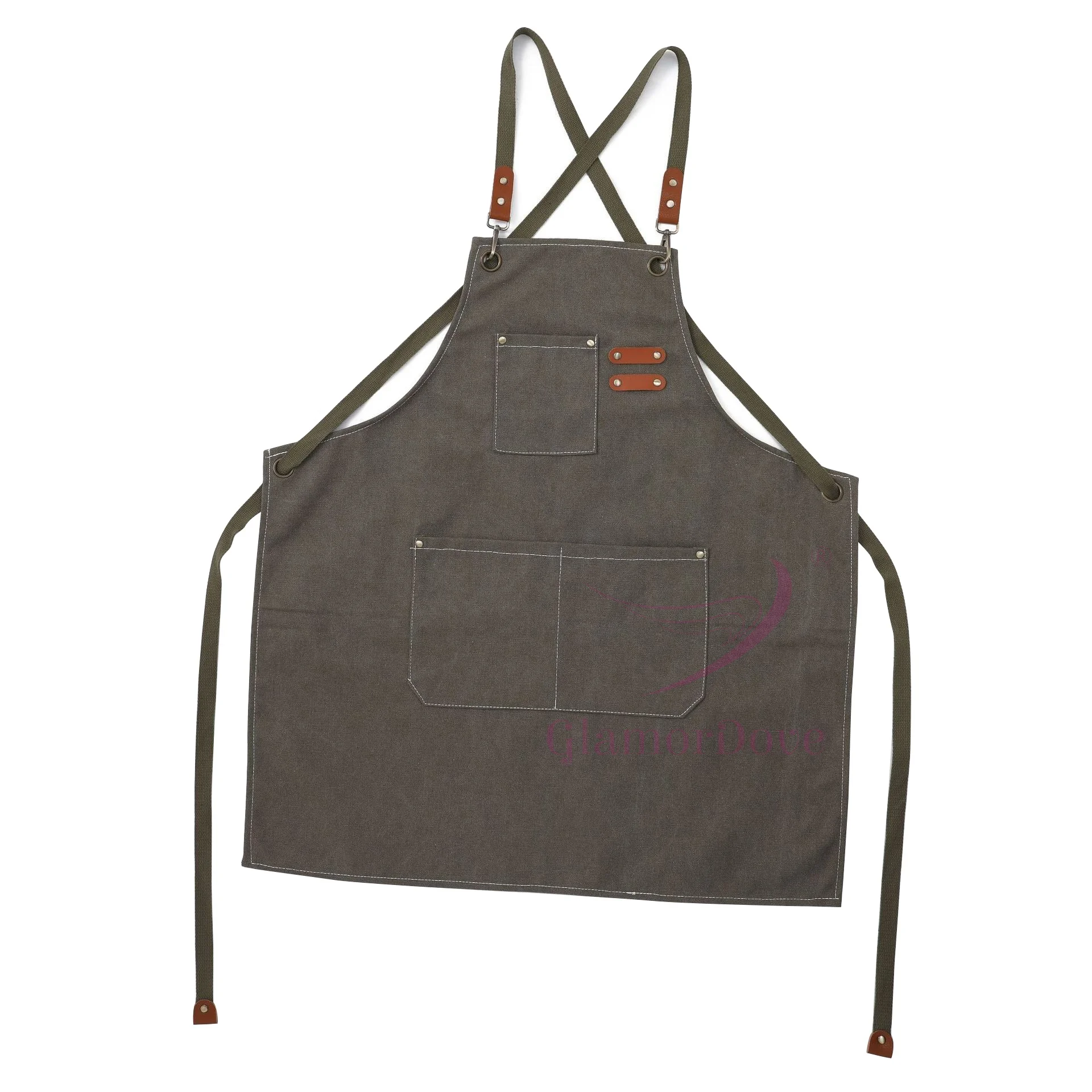 GlamorDove Hair Stylist Cutting Barber Apron Hairdresser Aprons Cotton Canvas Chef Apron for Artists Painting