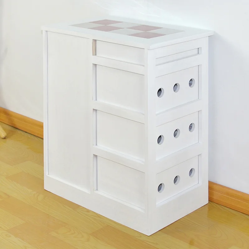 Wooden Spice Modern Dining Room Kitchen Storage White Sideboard Cabinet