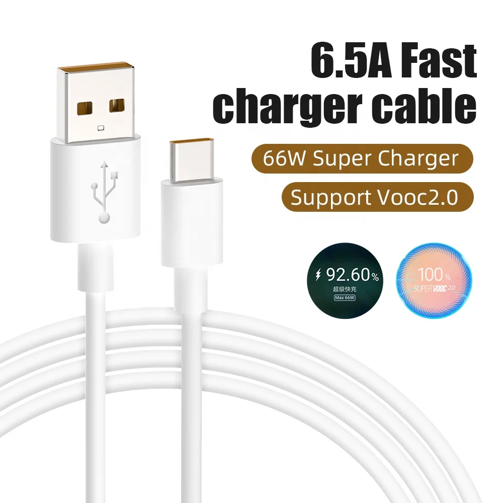 Кабель для быстрой зарядки 66 Вт, Зарядные кабели, поддержка 2,0 А для OnePlus OPPO Vooc Type-C, кабель передачи данных