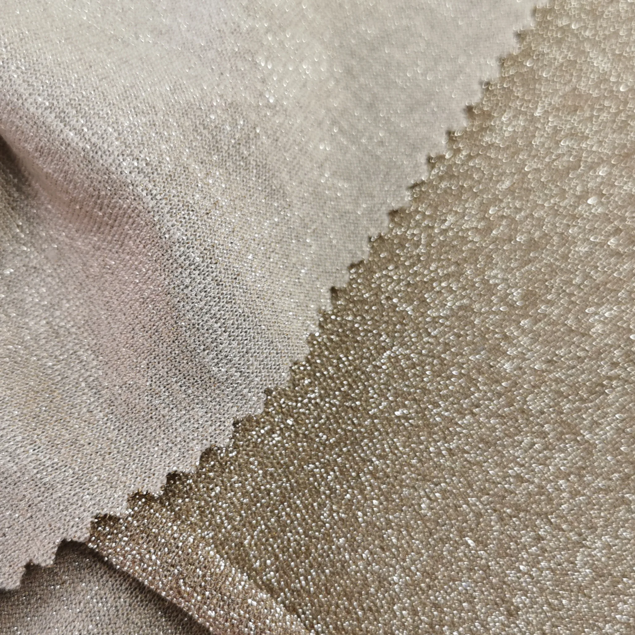 OEM accept  solid color nylon polyester fabric knitted shinny fabric for dress