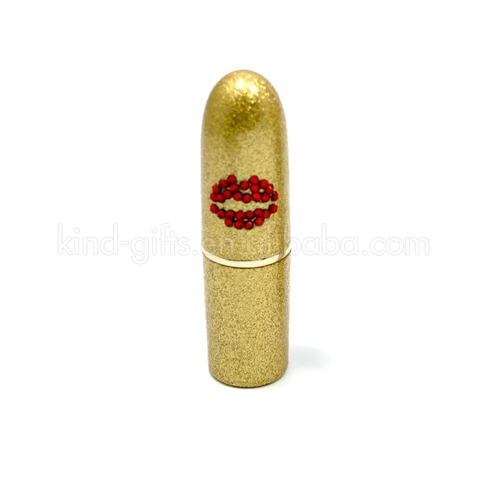 Custom empty lipstick tube shiny rhinestone crystal lipstick tube packaging
