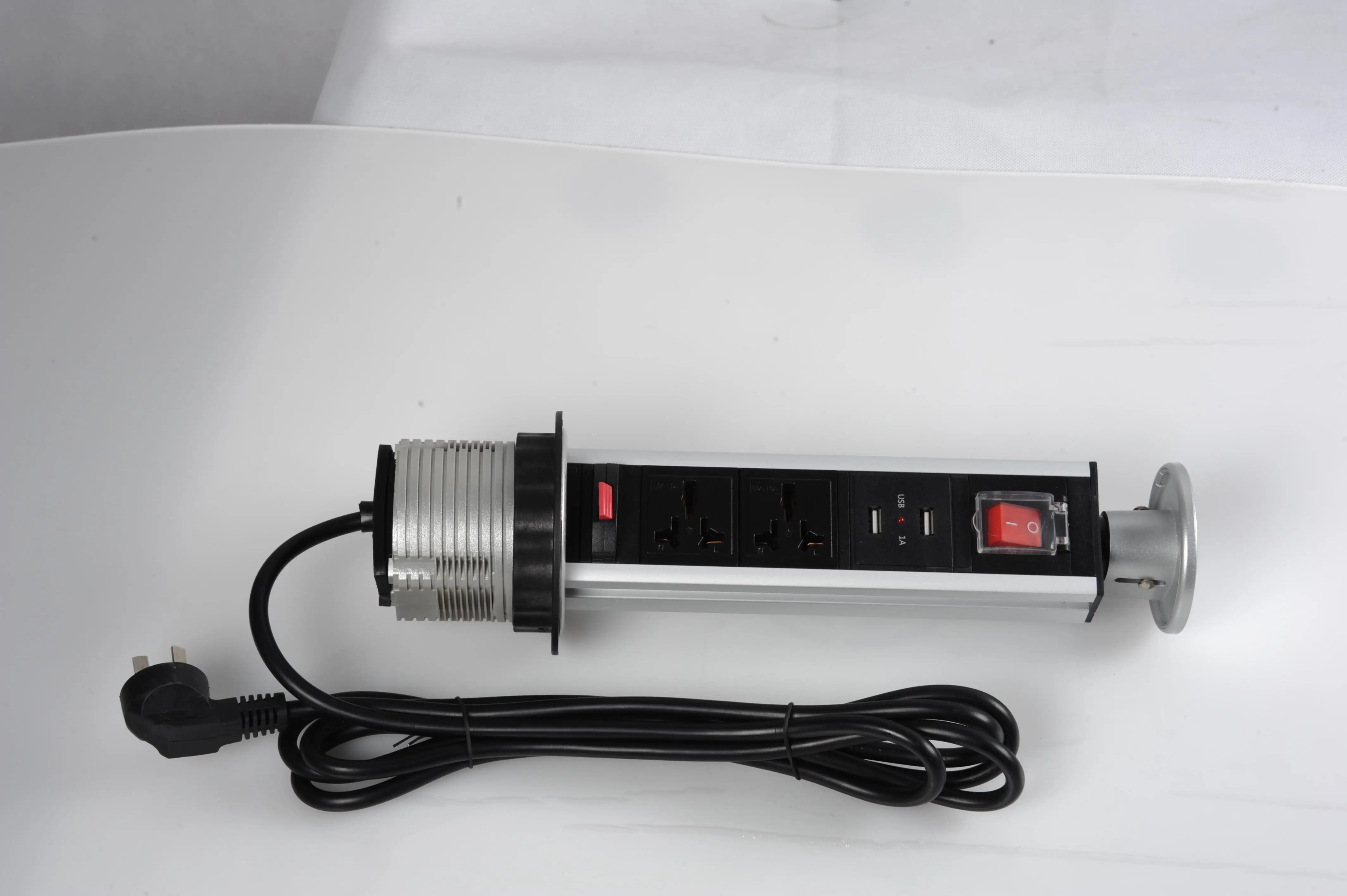 Intelligent Motorised Pop Up Socket Surge Protector Power Strip Universal Sockets with Dual USB