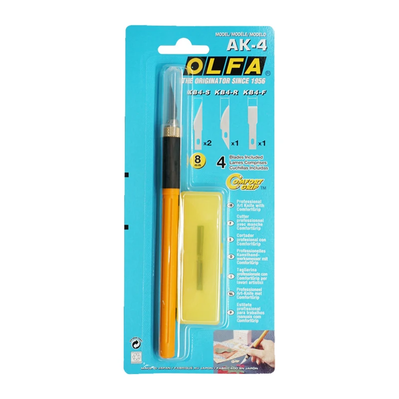 OLFA AK-4 Paper Carving Rubber Stamp Hand Account Carving Pen Knife Cushion Grip Art Knife