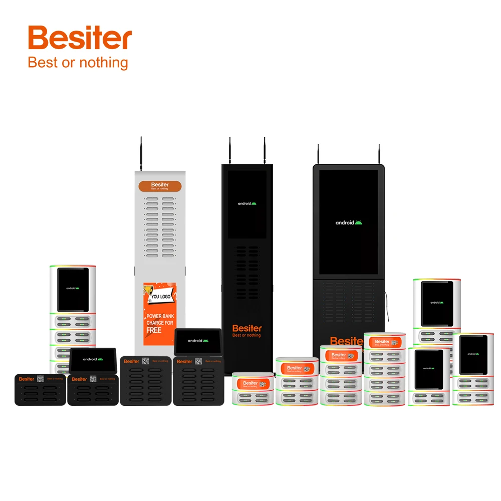 Besiter 6 slot rental stackable powerbank cell phone charging station powerbank 8000mah power bank station vending machine