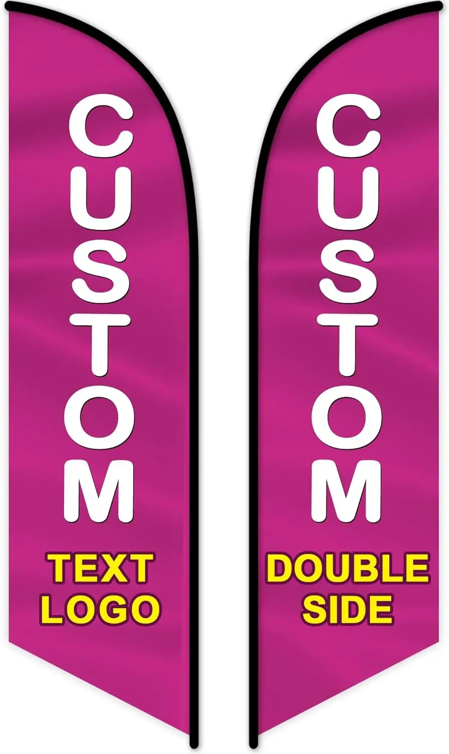 Hot Sale  flying banner promotion custom printed advertising knife type teardrop flag bow beach flag with corss base