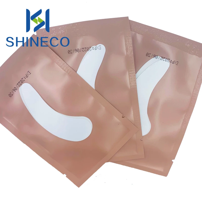 Factory Private logo Self Adhesive  OEM Collagen Gel wet eye pads under eye pads for eyelash extensions Leaf shape