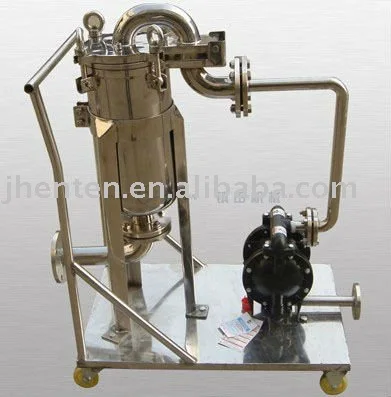 Factory direct stainless steel movable bag filter housing with pump