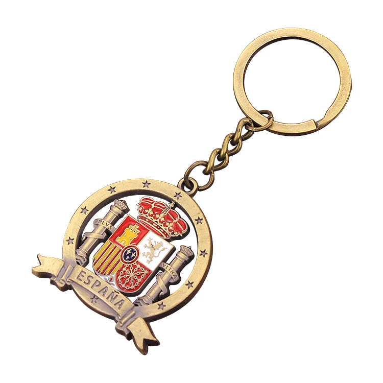 Direct Selling Color Filled Sweden Souvenir Keychain Spain Tourist Souvenir Keychain