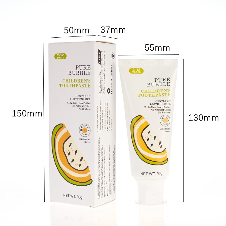 Custom Private Label Fluoride Anti Cavity Children Xylitol Probiotic Fruit Flavored Gel Toothpaste For Kids