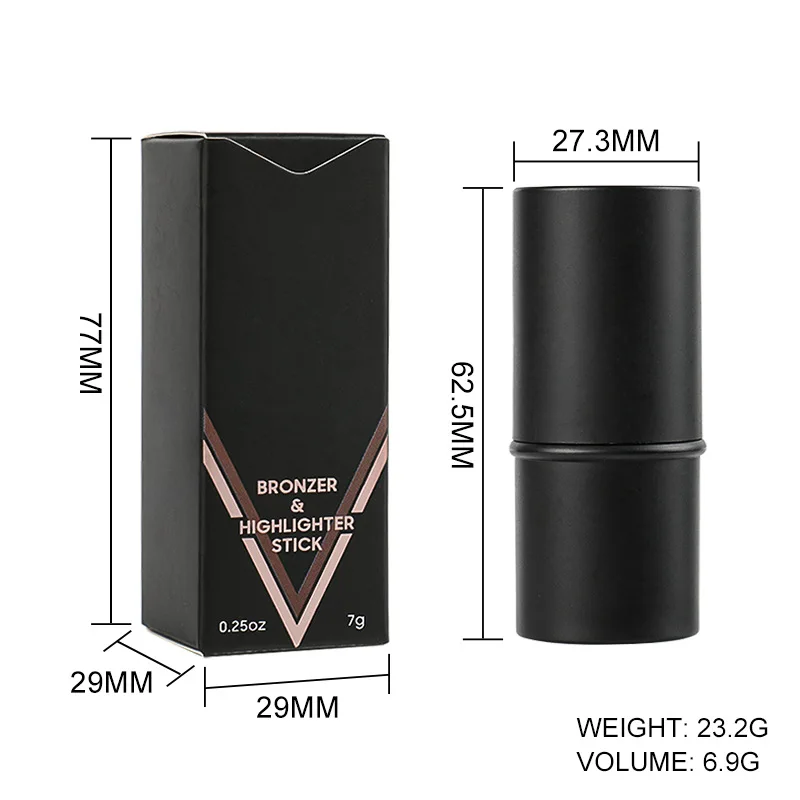 Wholesale Bronzer and Highlighter Promotional Makeup Custom Vegan Cruelty Free Long Lasting Cream Bronzer Contour Stick