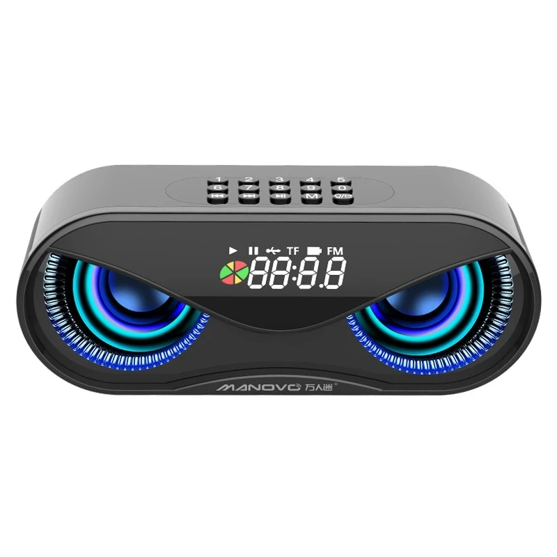 M6 Bionic Design Eagle eyes Wireless TWS speakers  shocking bass sound effect Portable with FM Radio ,Micro phone