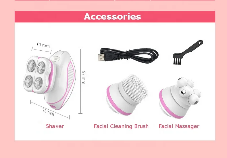 3 in 1 Multifunctional Electric Shaver for women Waterproof & Rechargeable Body Lady Shaver