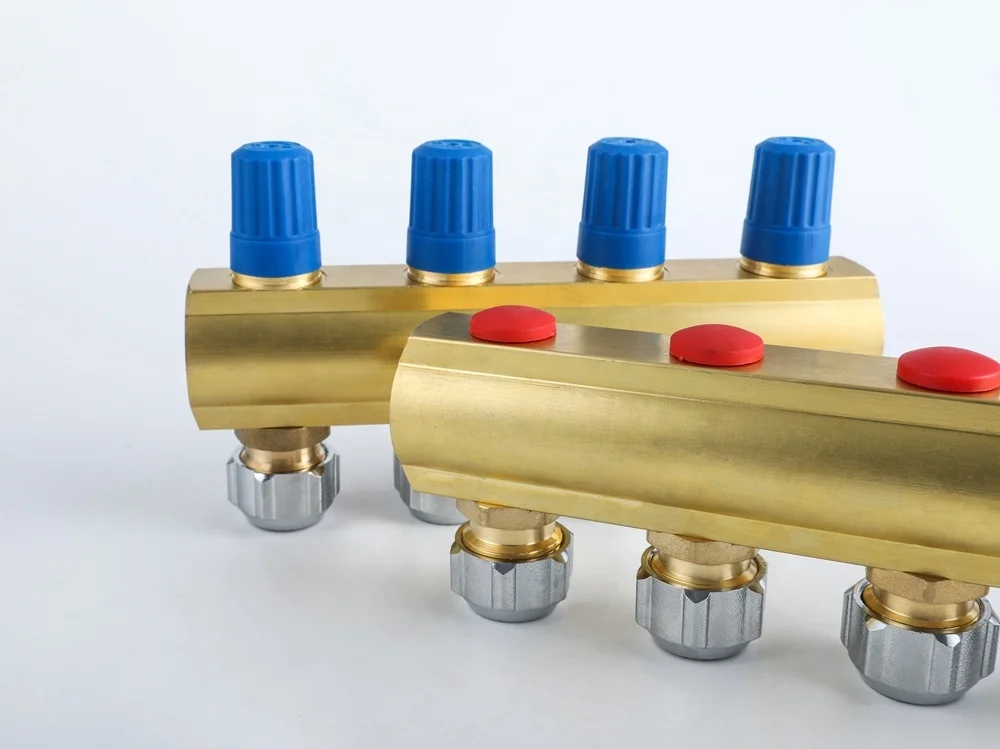 PERT Pipe Heating Manifolds Brass Manifold Fitting For Underfloor Heating System