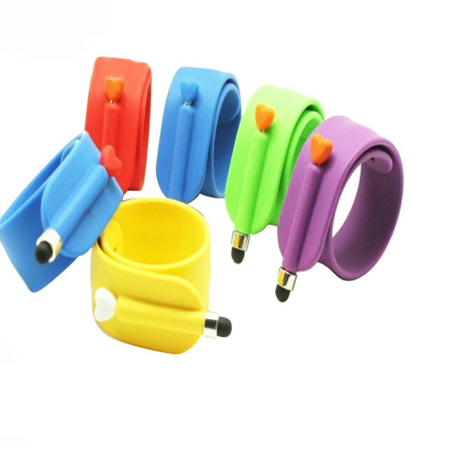 Colorful Soft Silicone Stylus Pen With Slap Bracelet