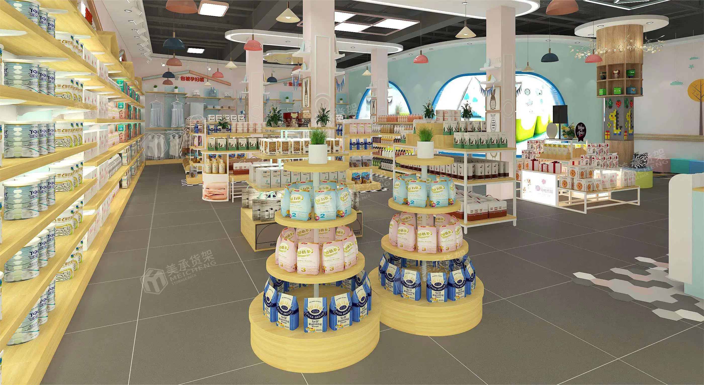 Meicheng Supermarket Retail Display Racks Promotional Display Round Product Display Stand