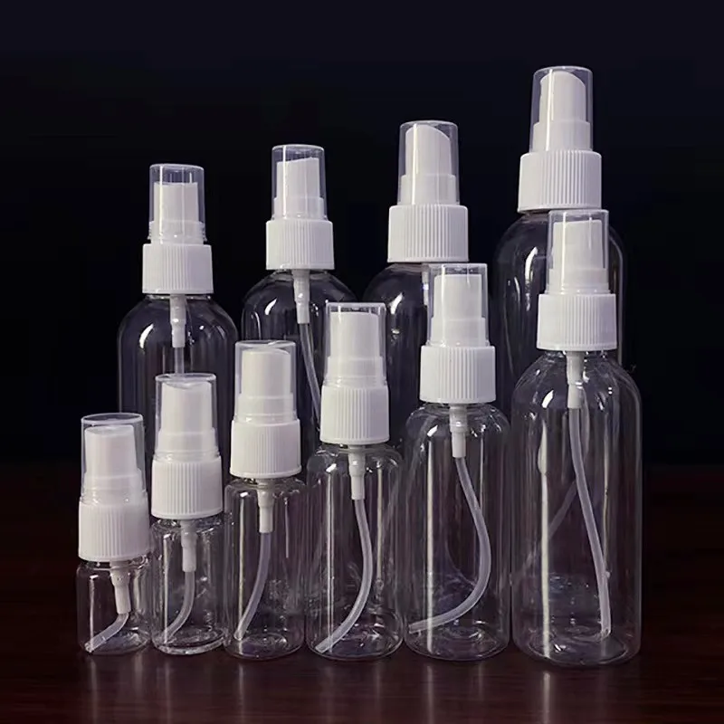 Wholesale 10ml 20ml 30ml 50ml 60ml 80ml 100ml 120ml 150ml  200ml empty cosmetic Pet Plastic mist perfume Spray Bottle pumpP