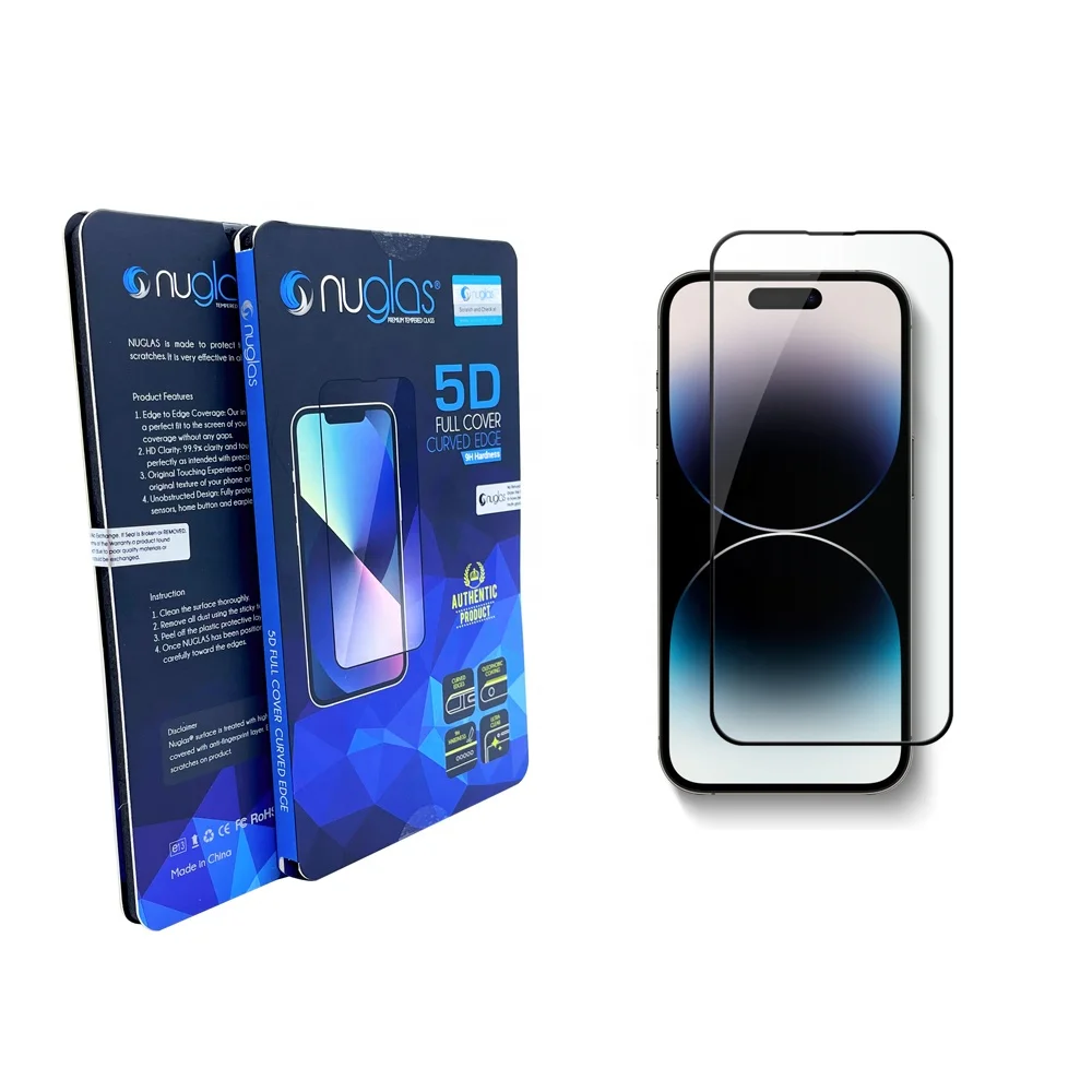 9H tempered full adhesive cell phone tempered film 5D glass screen protector for iPhone 15