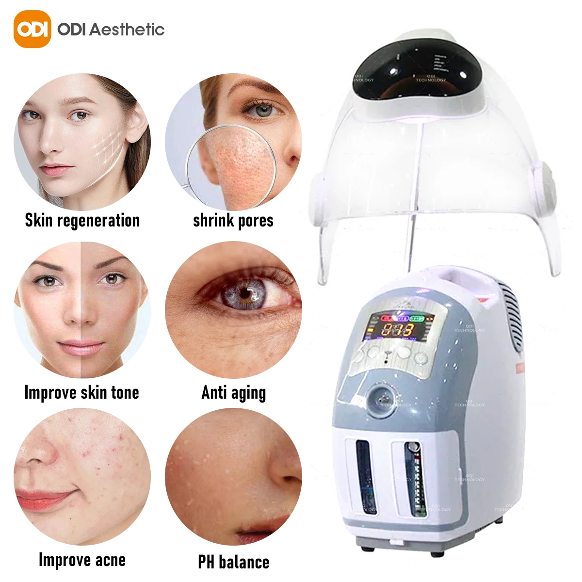 Spa Clinic Popular Oxygen Facial Dome Therapy  With Led Dome