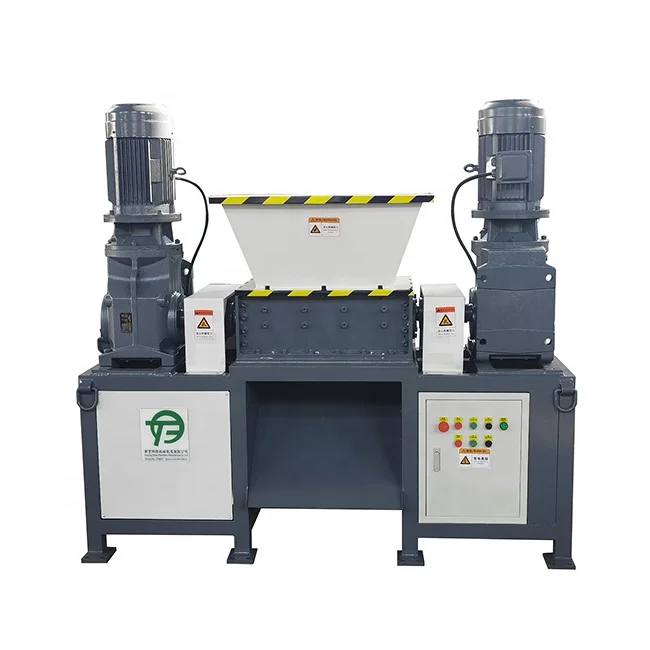 Double Shaft Plastic Small Rubber Car Truck Tire Recycling Shredder Machine
