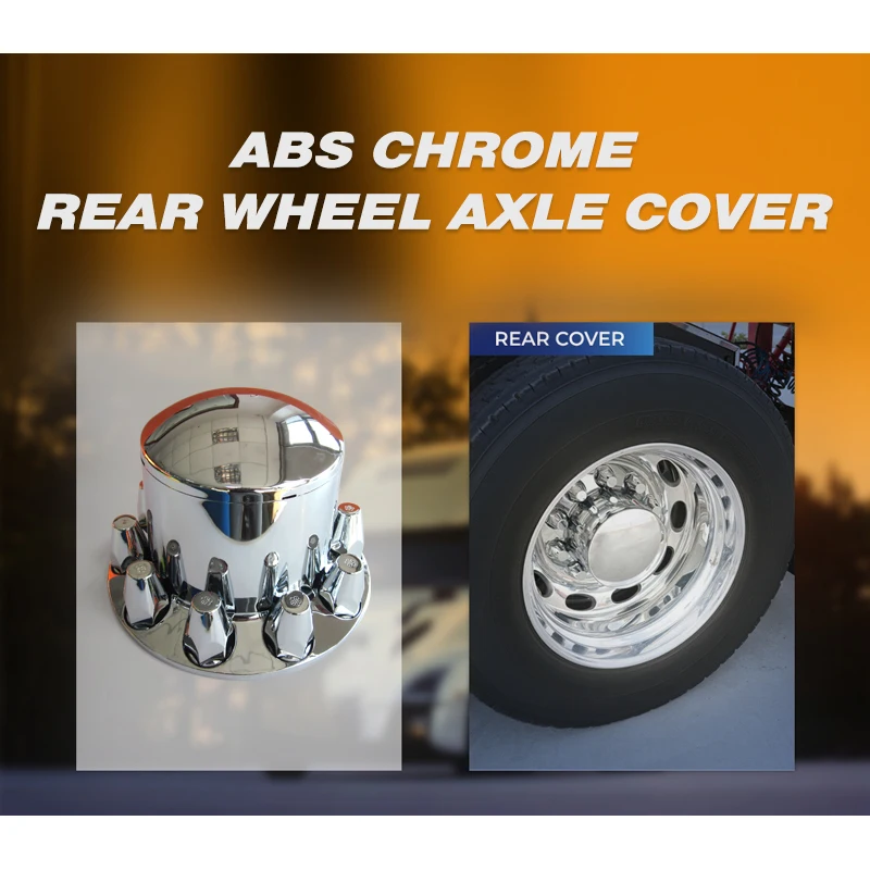 ABS Chrome Rear Wheel Axle Cover With Removable Hub Cap Threaded Nut Covers