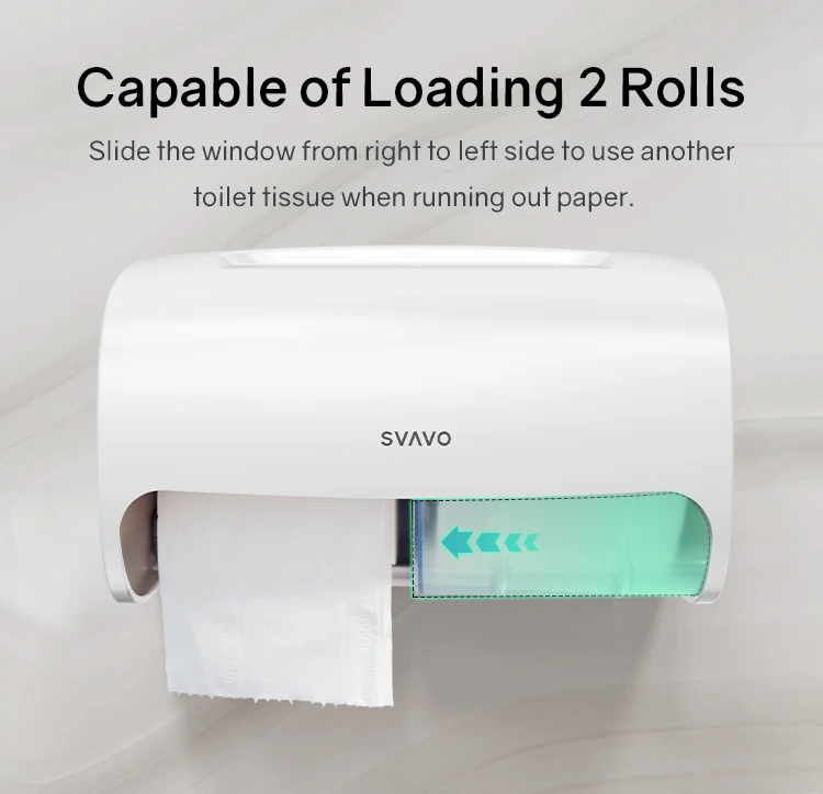 bathroom toilet No punching Large capacity Wall mounted tissue box holders Dual Roll toilet paper dispenser