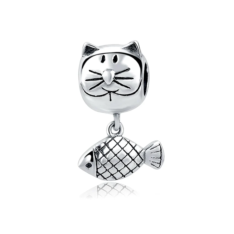 925 silver snake bracelet charms fish with cat wholesale charms