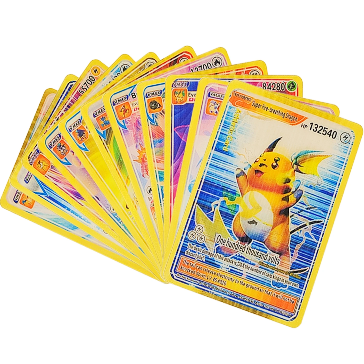 Poke mon Card 10 pack 100pcs English Ver 3D Three Dimensional Triga Collection Adult Children Poker Game Card Collection