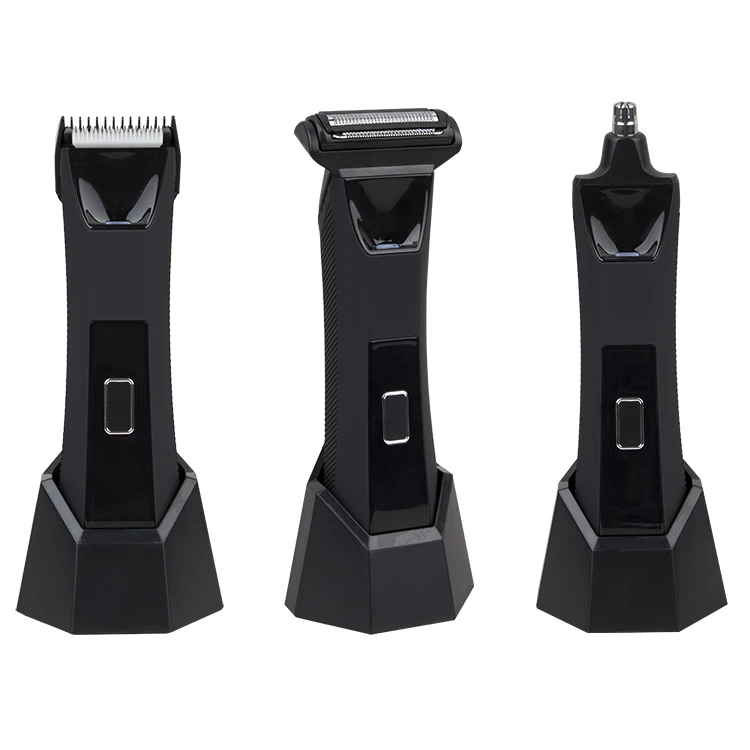 3 In 1 Cordless Painless Shaving Body Face Razor Skin-Safe Ceramic  LED light Public Hair Trimmer Set With charge case