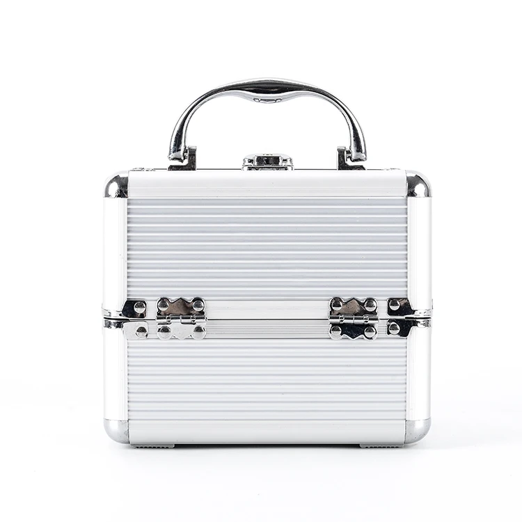 GLARY sliver hard makeup boxes case professional cosmetic portable mini makeup case organizer private label makeup case box