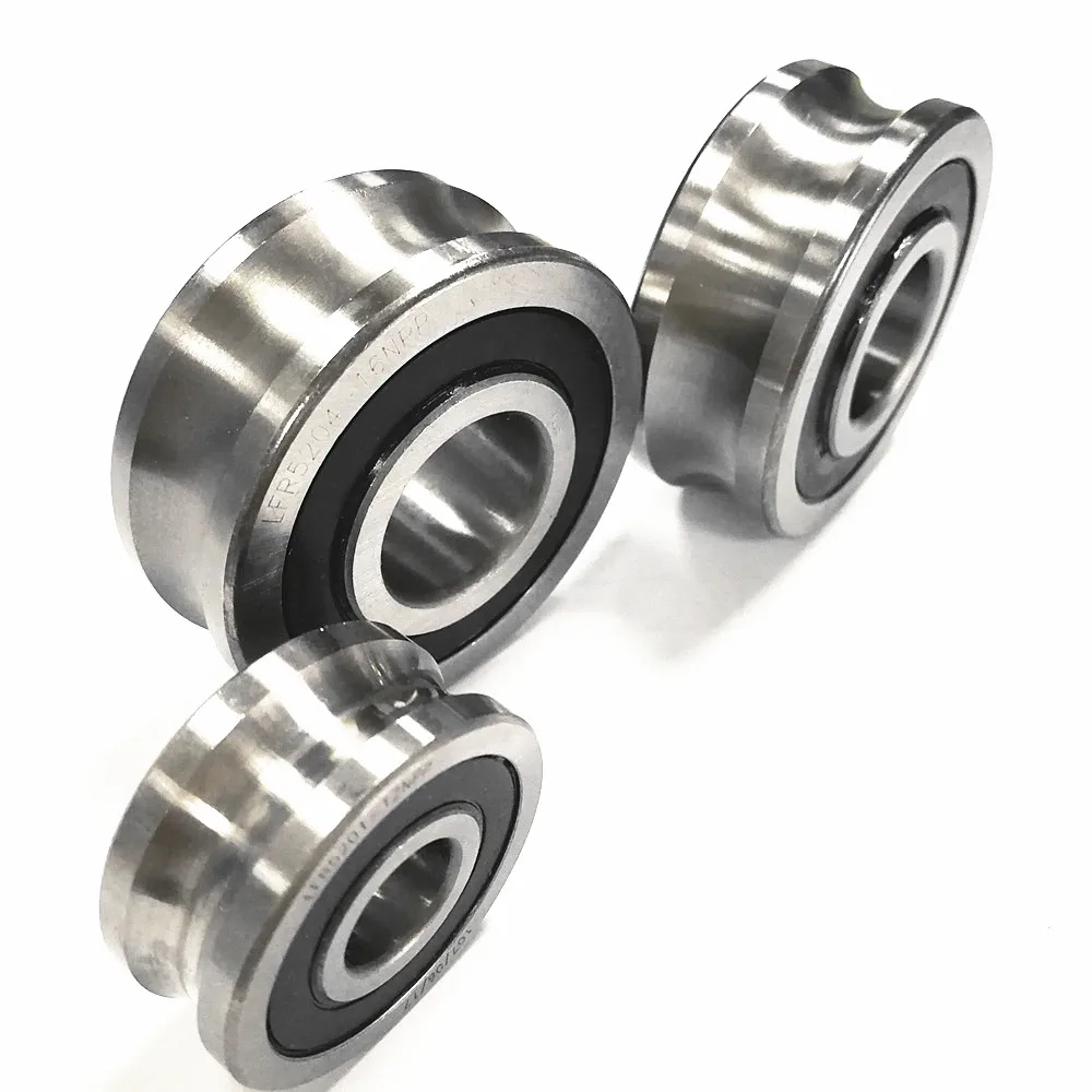 Gothic Profile track roller bearings for slide guide rail  LFR5302-10NPP LFR5302-10KDD 15mmX47mmX19mm U grooved track wheel